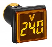 Voltmetru, 22.5mm, 50-500VAC, galben, dreptunghiular