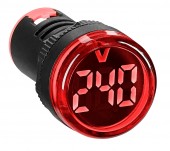 Voltmetru, 22.5mm, 50-500VAC, rosu, circular